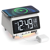 Wireless Charger Alarm Clock Digital Calendar Nightlight
